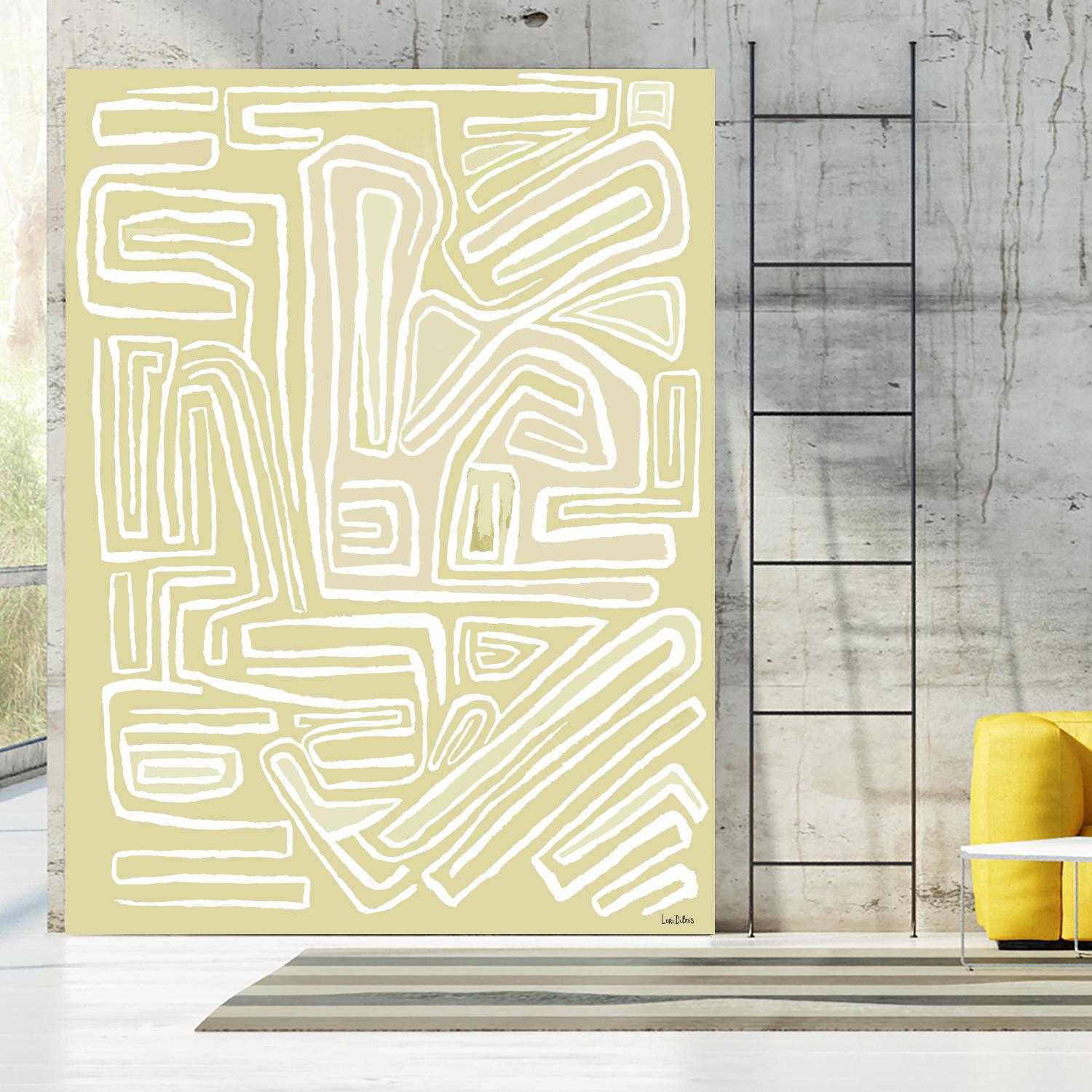 Centric - Beach - 19 by Lori Dubois on GIANT ART - beige linear pastel