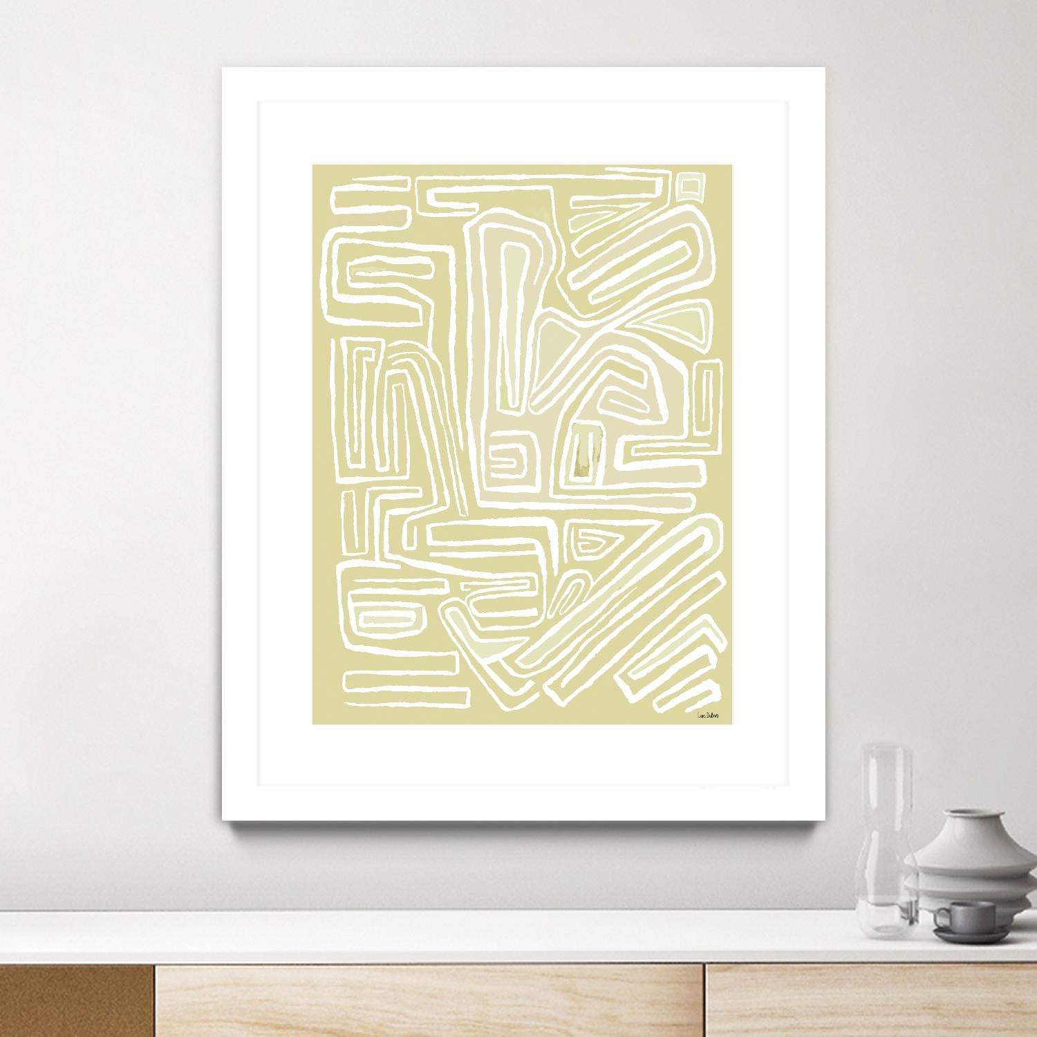 Centric - Beach - 19 by Lori Dubois on GIANT ART - beige linear pastel