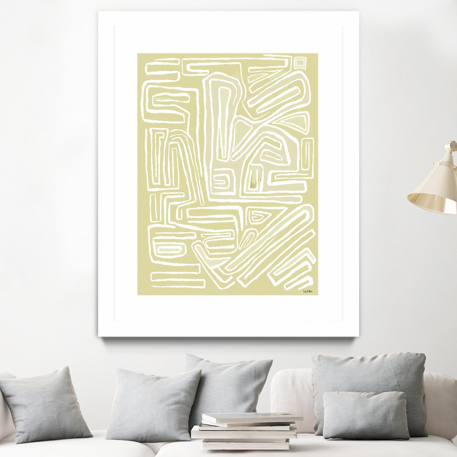 Centric - Beach - 19 by Lori Dubois on GIANT ART - beige linear pastel
