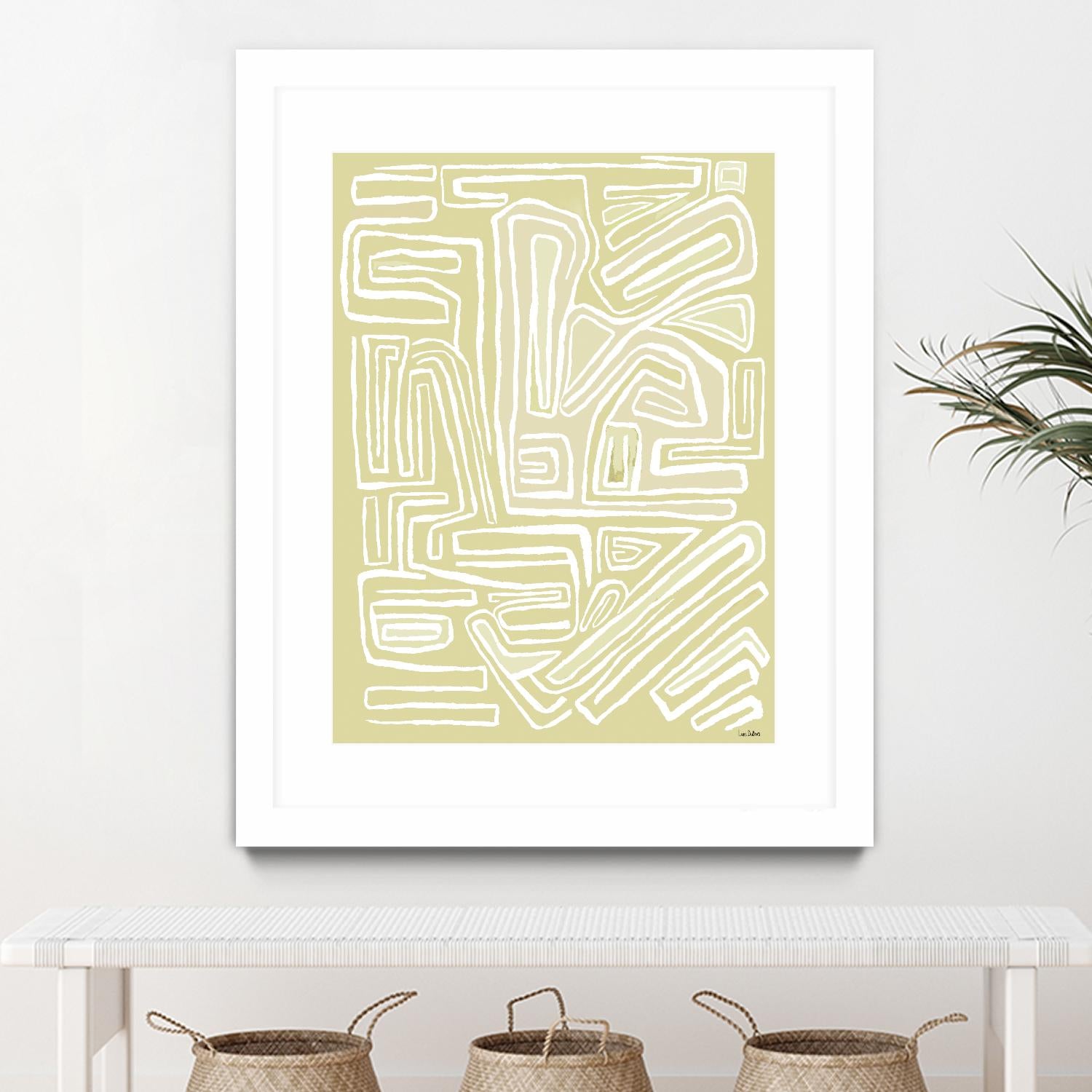 Centric - Beach - 19 by Lori Dubois on GIANT ART - beige linear pastel