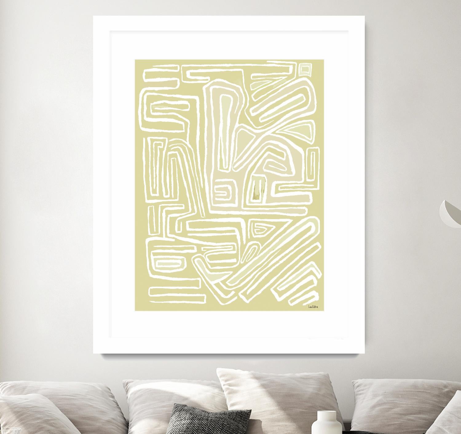 Centric - Beach - 19 by Lori Dubois on GIANT ART - beige linear pastel