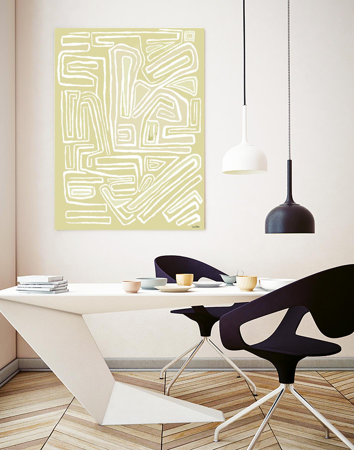 Centric - Beach - 19 by Lori Dubois on GIANT ART - beige linear pastel