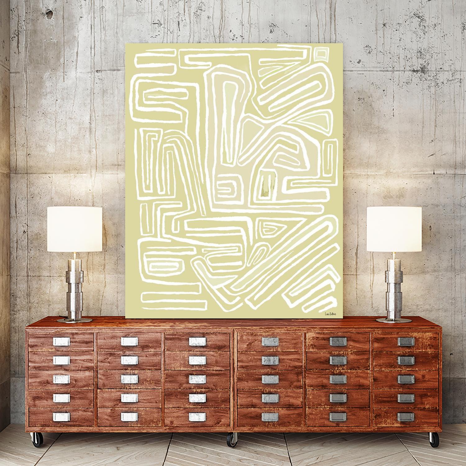 Centric - Beach - 19 by Lori Dubois on GIANT ART - beige linear pastel
