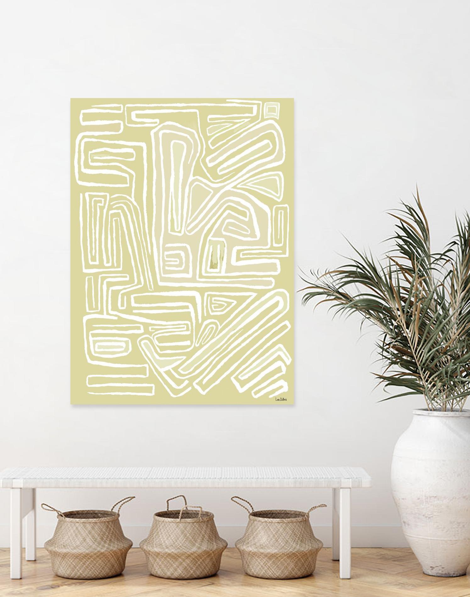 Centric - Beach - 19 by Lori Dubois on GIANT ART - beige linear pastel