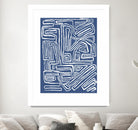 Centric - Blue - 14 by Lori Dubois on GIANT ART - blue linear artistes du québec