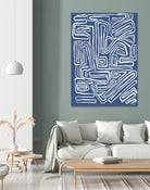 Centric - Blue - 14 by Lori Dubois on GIANT ART - blue linear artistes du québec