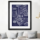 Centric - Navy - 5 by Lori Dubois on GIANT ART - blue linear artistes du québec
