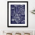Centric - Navy - 5 by Lori Dubois on GIANT ART - blue linear artistes du québec