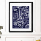 Centric - Navy - 5 by Lori Dubois on GIANT ART - blue linear artistes du québec