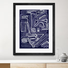 Centric - Navy - 5 by Lori Dubois on GIANT ART - blue linear artistes du québec