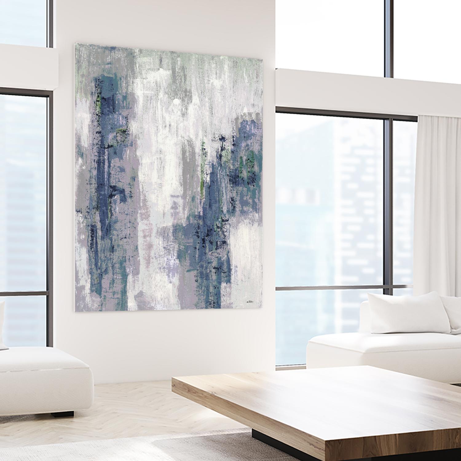 Blue Birch – Cool -3 by Lori Dubois on GIANT ART - blue abstract