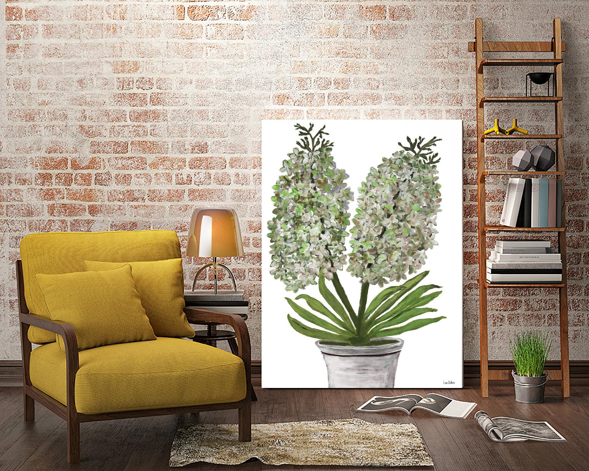 Summer Bloom - Lavender - Blue-11 by Lori Dubois on GIANT ART - green floral pot
