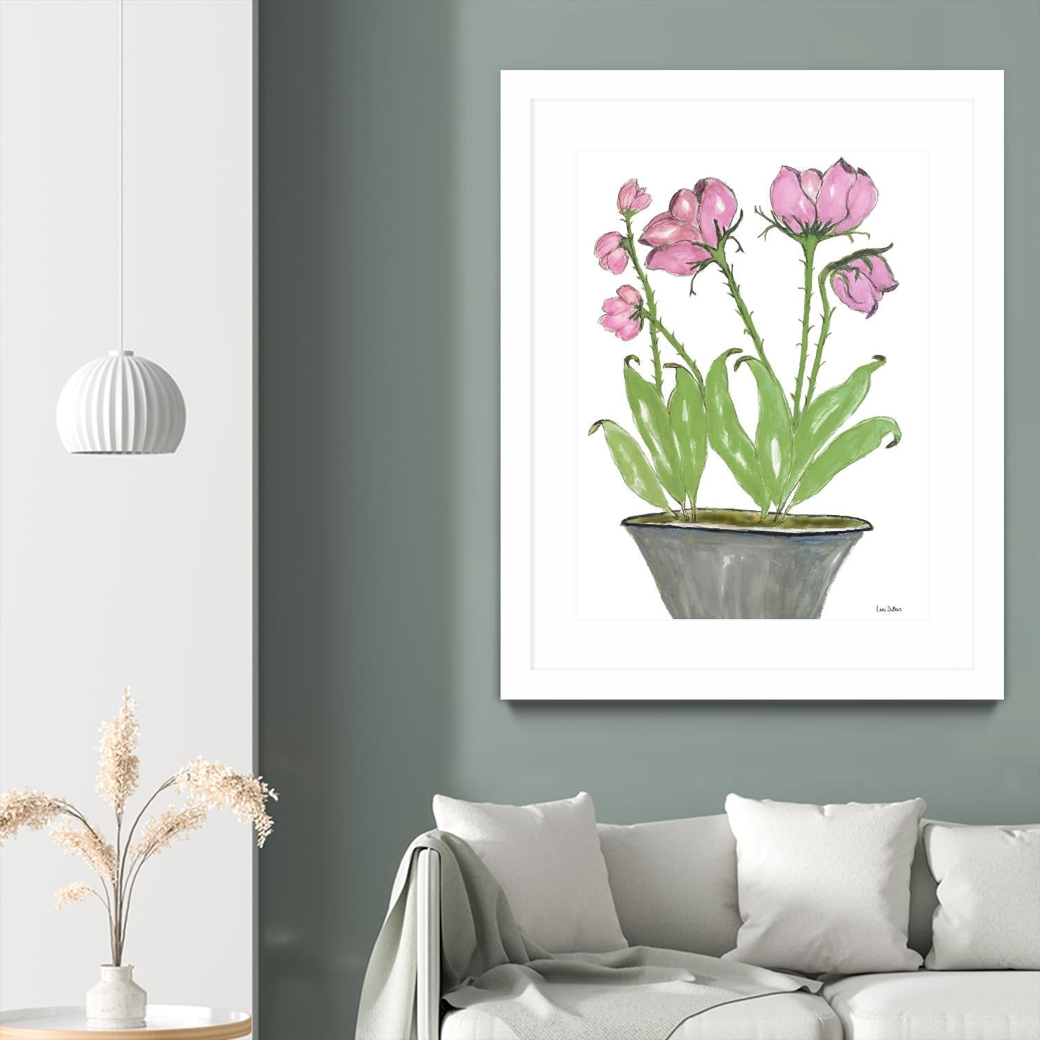 Summer Sequel – Pink -2 by Lori Dubois on GIANT ART - pink botanical plante dans un pot