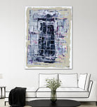 Gates – Neutral Navy - 1 by Lori Dubois on GIANT ART - black linear