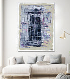 Gates – Neutral Navy - 1 by Lori Dubois on GIANT ART - black linear