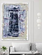 Gates – Neutral Navy - 1 by Lori Dubois on GIANT ART - black linear