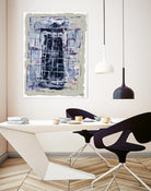 Gates – Neutral Navy - 1 by Lori Dubois on GIANT ART - black linear