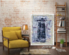 Gates – Neutral Navy - 1 by Lori Dubois on GIANT ART - black linear