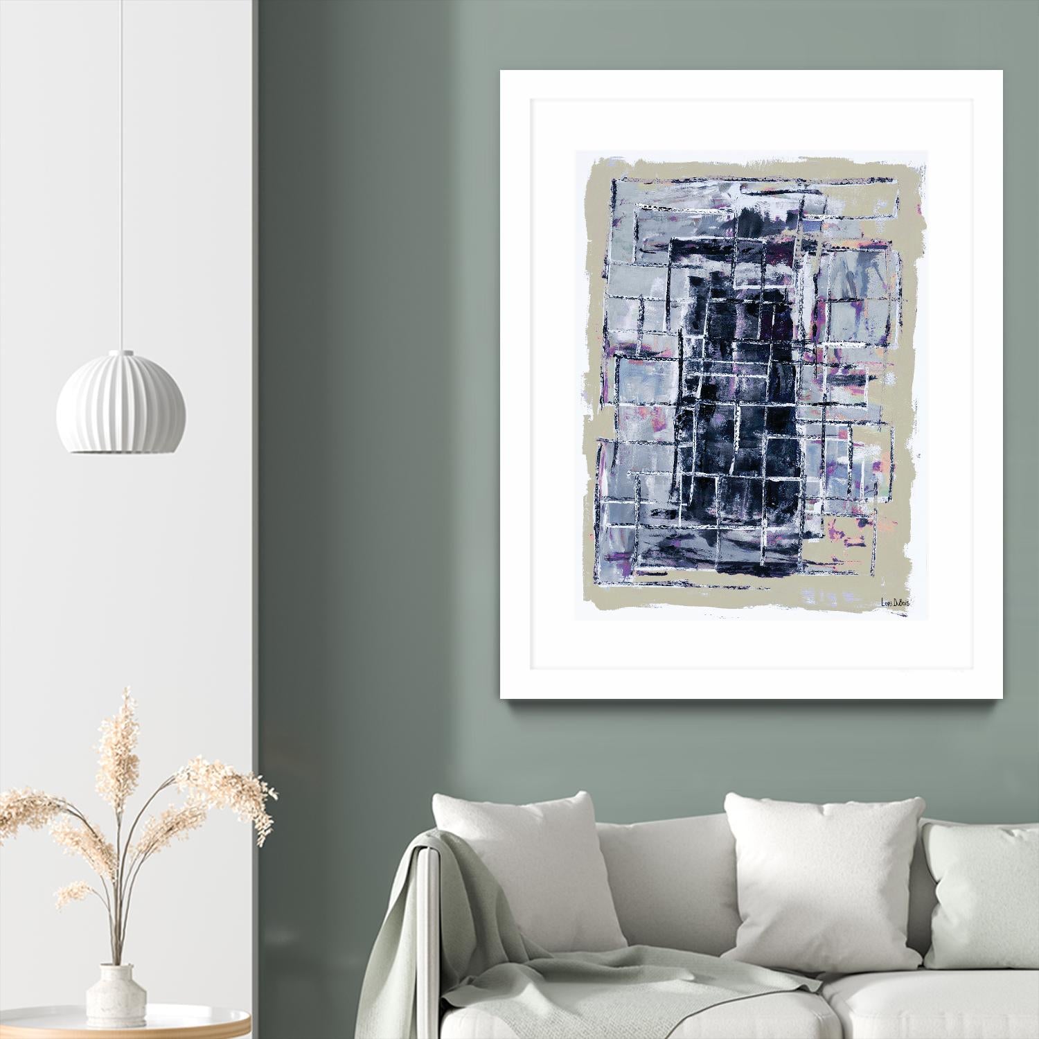 Gates – Neutral Navy - 1 by Lori Dubois on GIANT ART - black linear