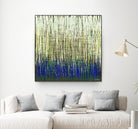 Weave -Blue Gold -C - 2 by Lori Dubois on GIANT ART - blue linear lignes