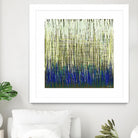 Weave -Blue Gold -C - 2 by Lori Dubois on GIANT ART - blue linear lignes