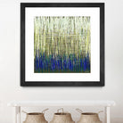 Weave -Blue Gold -C - 2 by Lori Dubois on GIANT ART - blue linear lignes