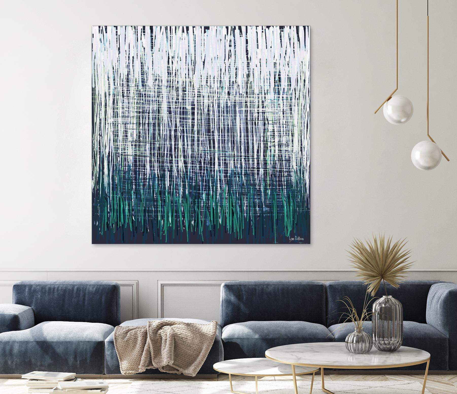 Weave - Light Teal - 4 by Lori Dubois on GIANT ART - green linear