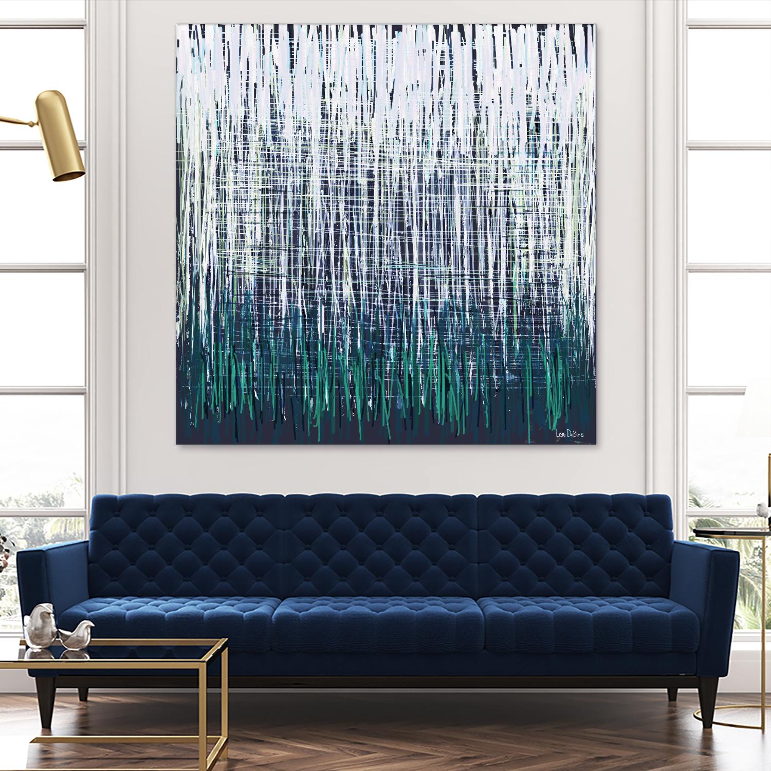 Weave - Light Teal - 4 by Lori Dubois on GIANT ART - green linear