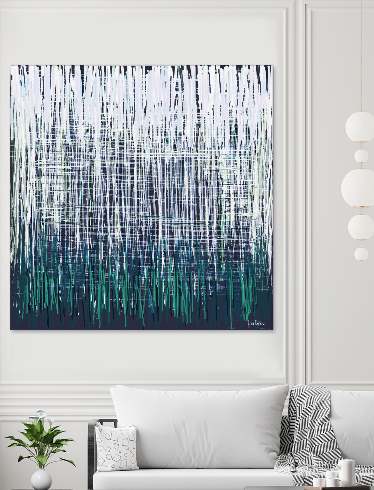 Weave - Light Teal - 4 by Lori Dubois on GIANT ART - green linear