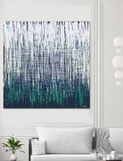 Weave - Light Teal - 4 by Lori Dubois on GIANT ART - green linear