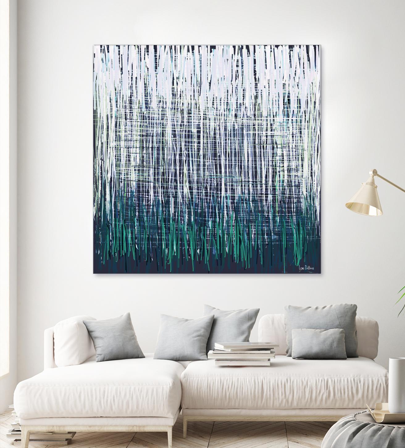 Weave - Light Teal - 4 by Lori Dubois on GIANT ART - green linear