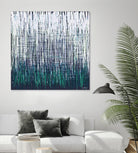 Weave - Light Teal - 4 by Lori Dubois on GIANT ART - green linear
