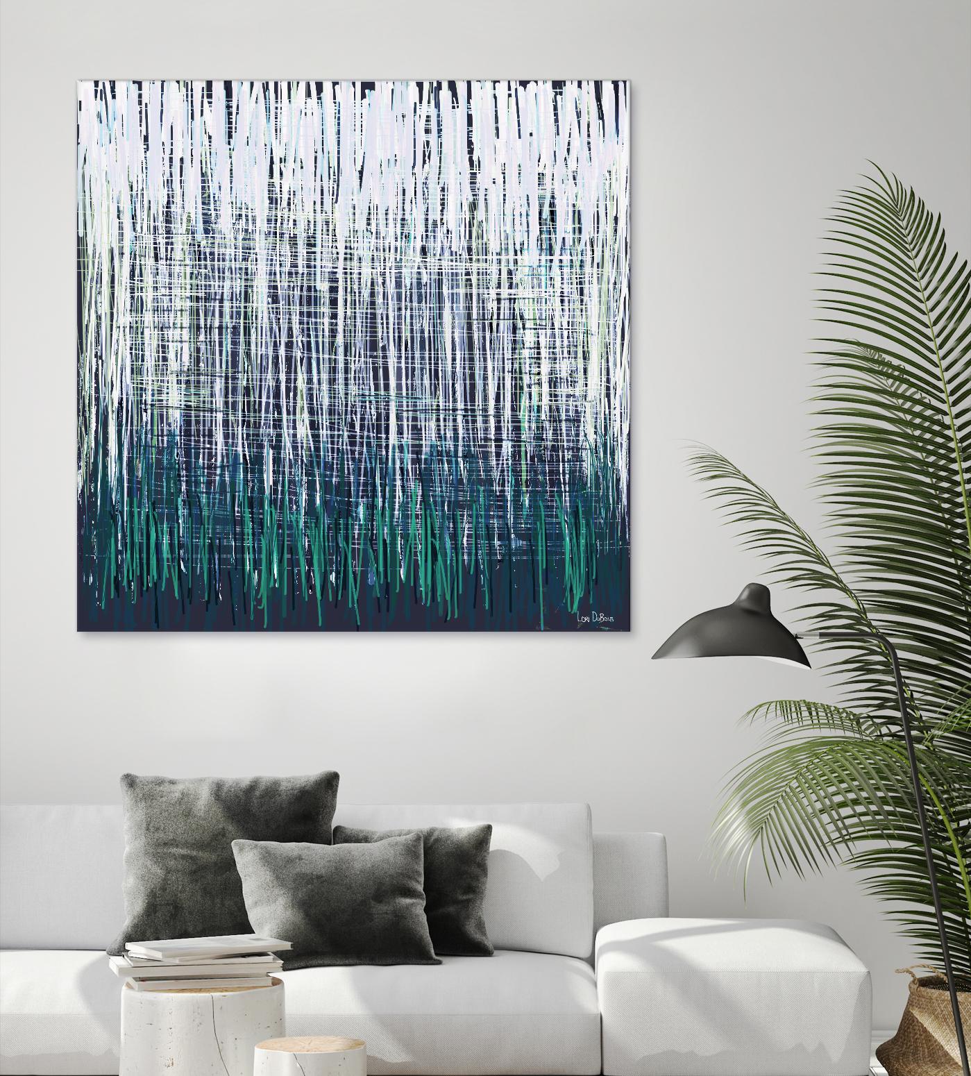 Weave - Light Teal - 4 by Lori Dubois on GIANT ART - green linear