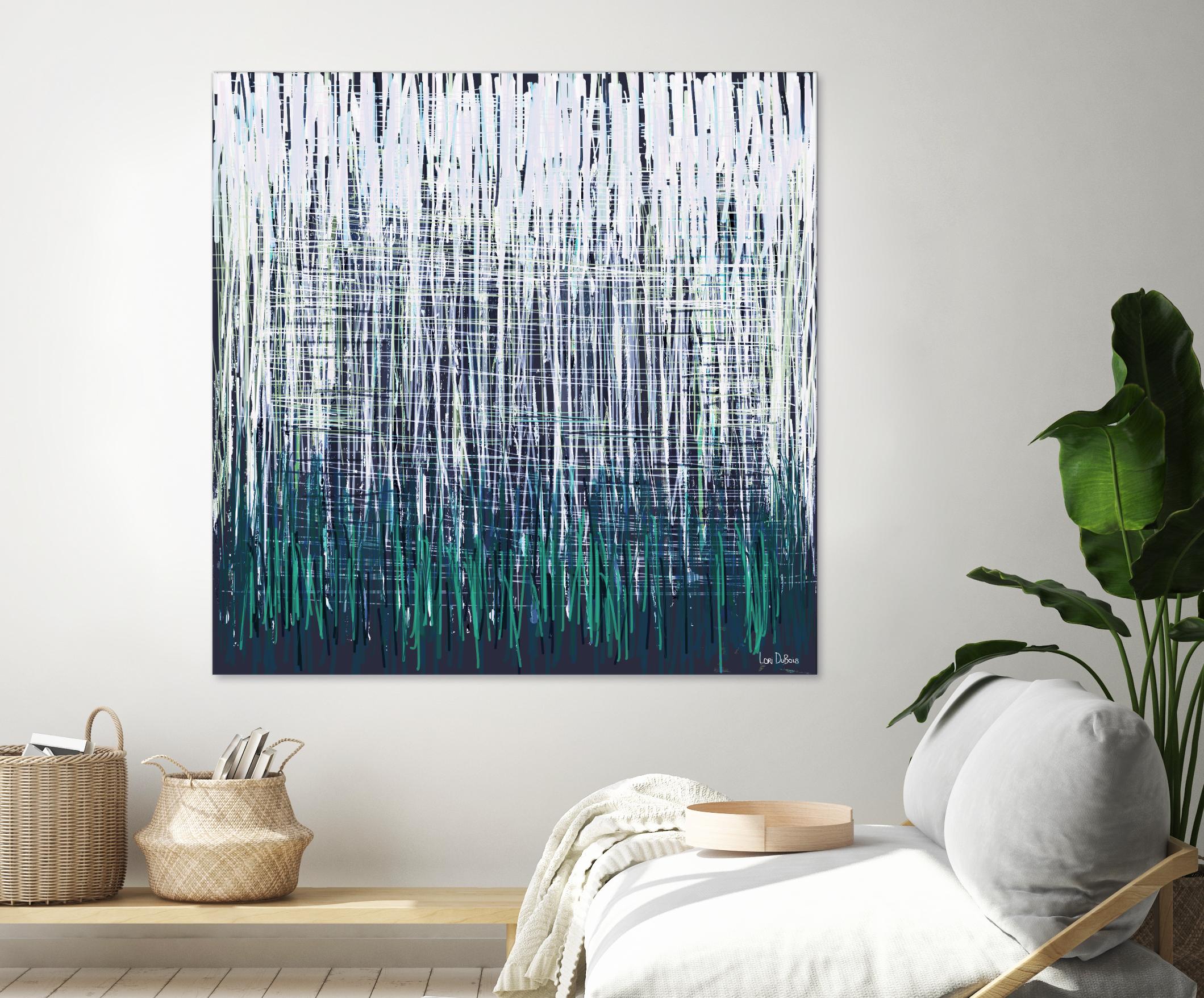 Weave - Light Teal - 4 by Lori Dubois on GIANT ART - green linear