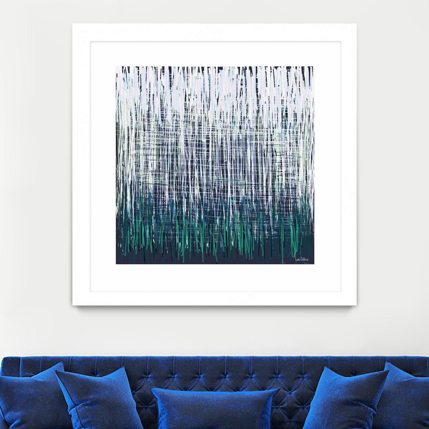 Weave - Light Teal - 4 by Lori Dubois on GIANT ART - green linear