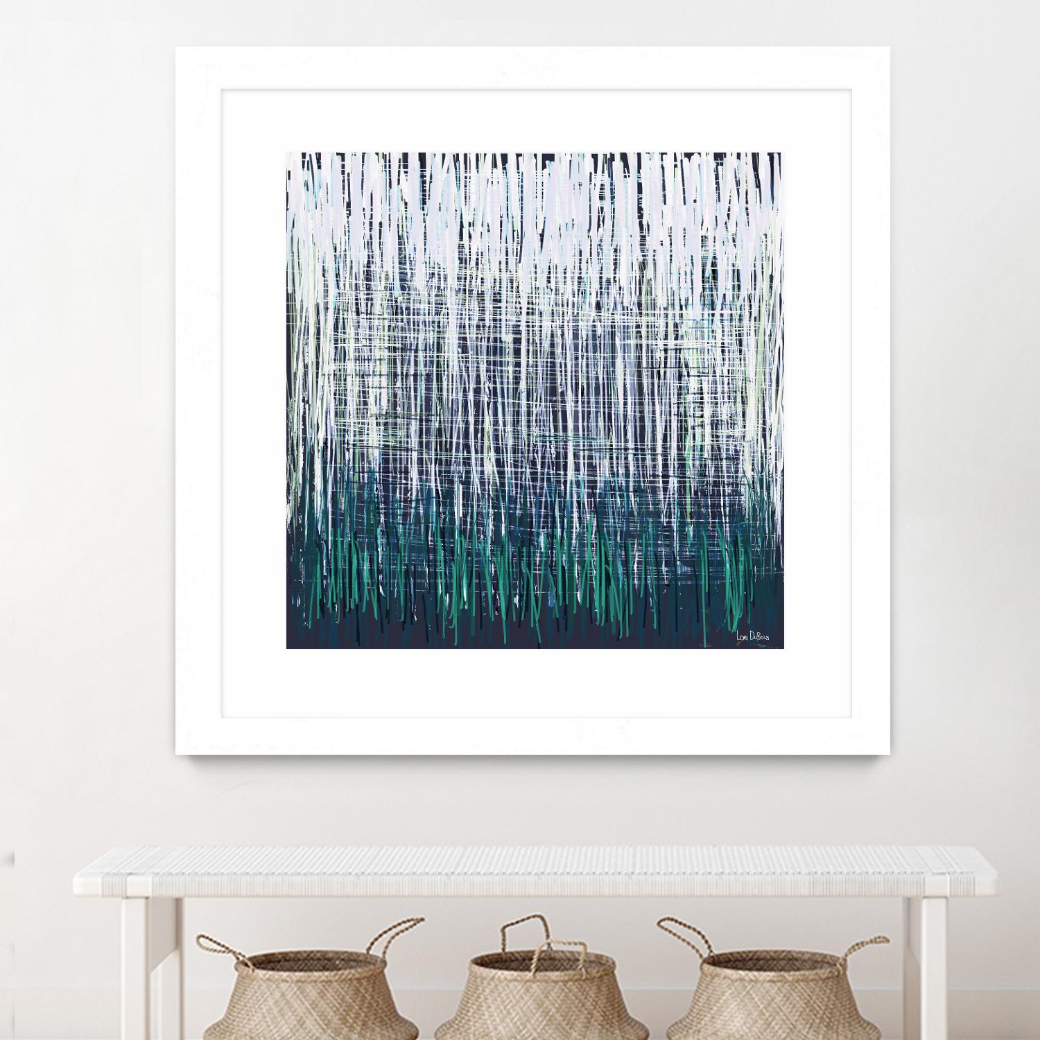 Weave - Light Teal - 4 by Lori Dubois on GIANT ART - green linear