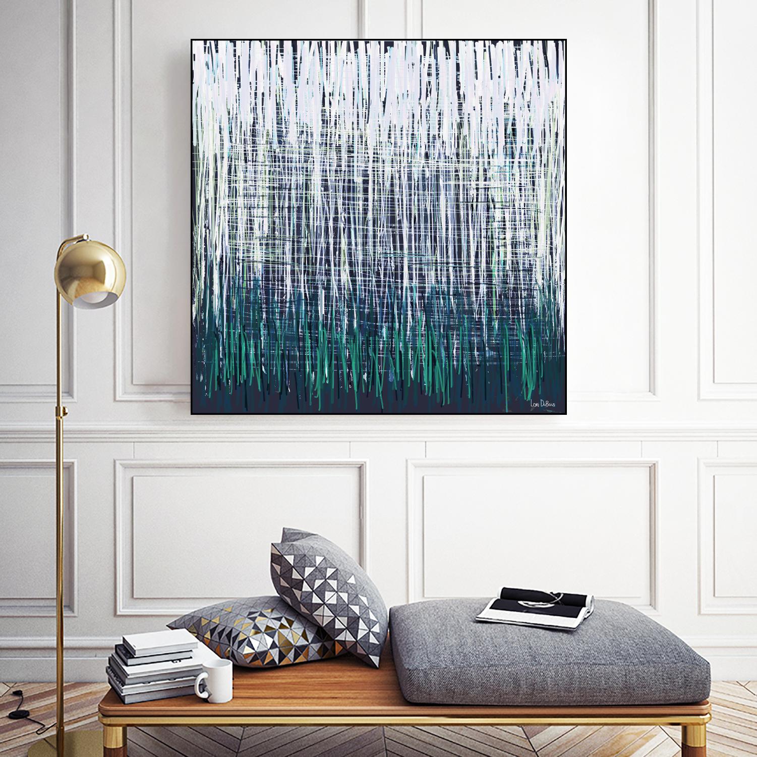 Weave - Light Teal - 4 by Lori Dubois on GIANT ART - green linear