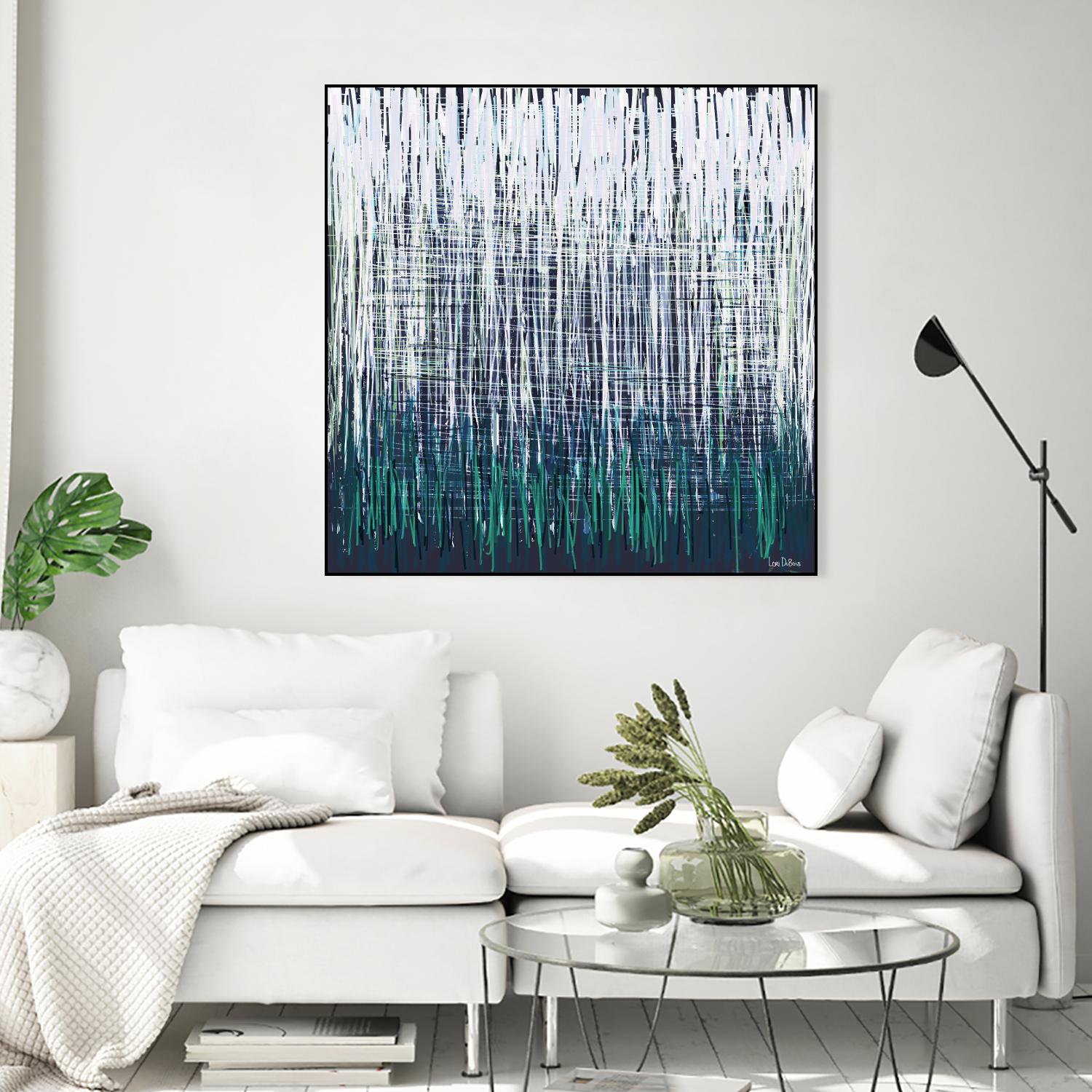 Weave - Light Teal - 4 by Lori Dubois on GIANT ART - green linear