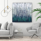 Weave - Light Teal - 4 by Lori Dubois on GIANT ART - green linear artiste québécois