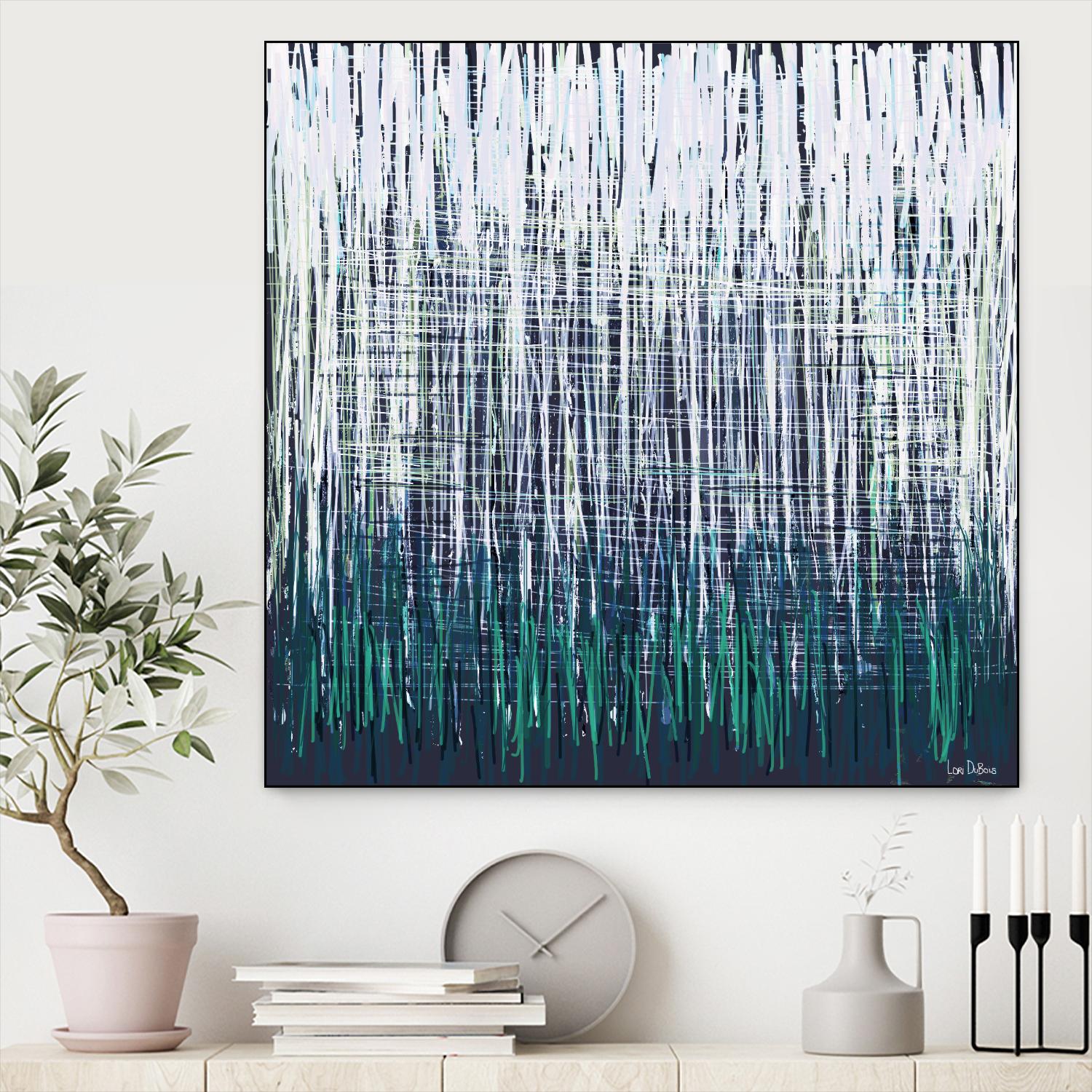Weave - Light Teal - 4 by Lori Dubois on GIANT ART - green linear