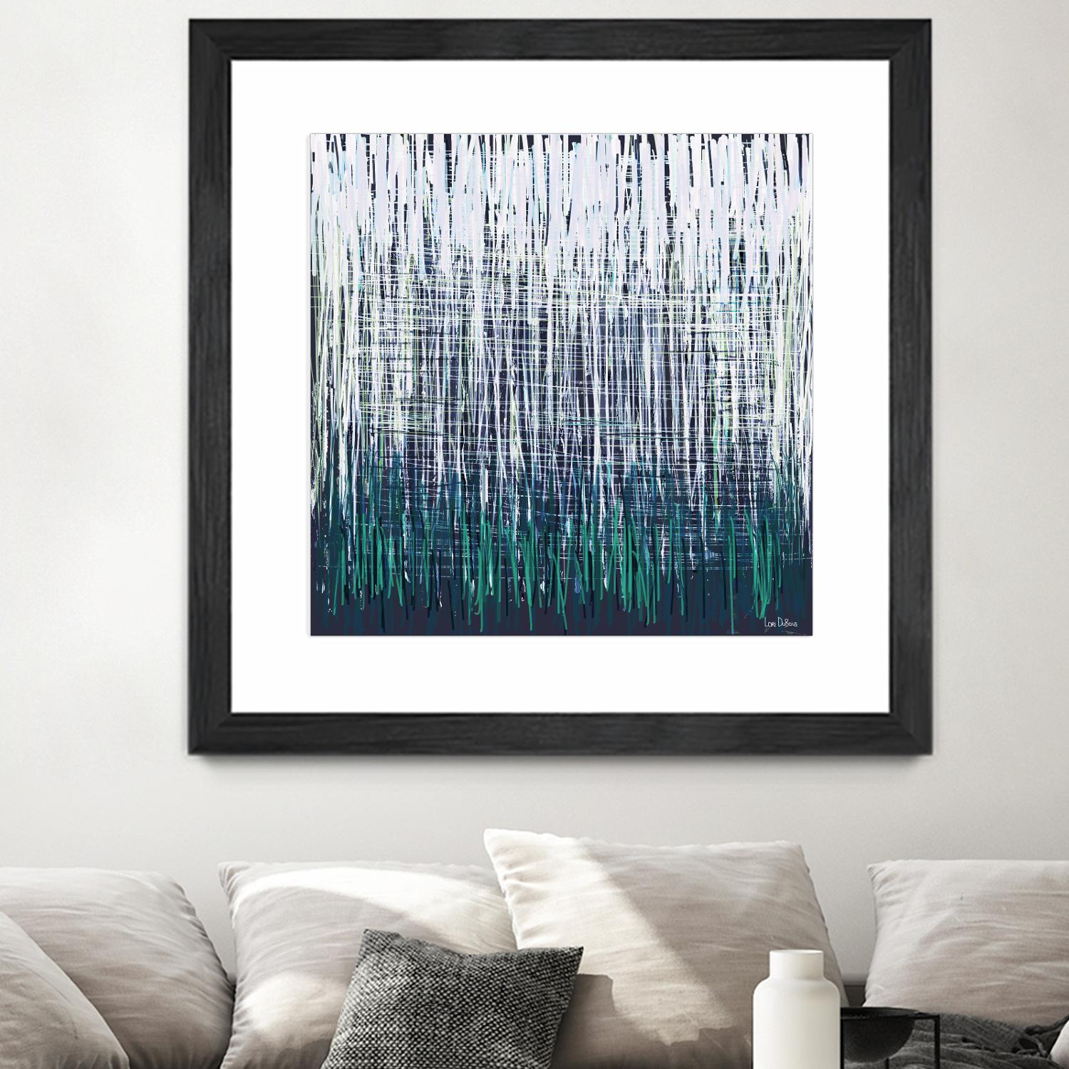 Weave - Light Teal - 4 by Lori Dubois on GIANT ART - green linear