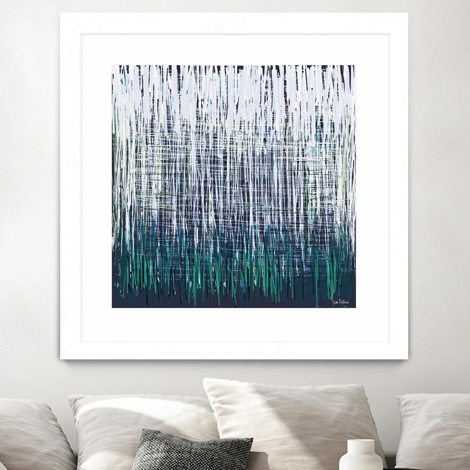 Weave - Light Teal - 4 by Lori Dubois on GIANT ART - green linear