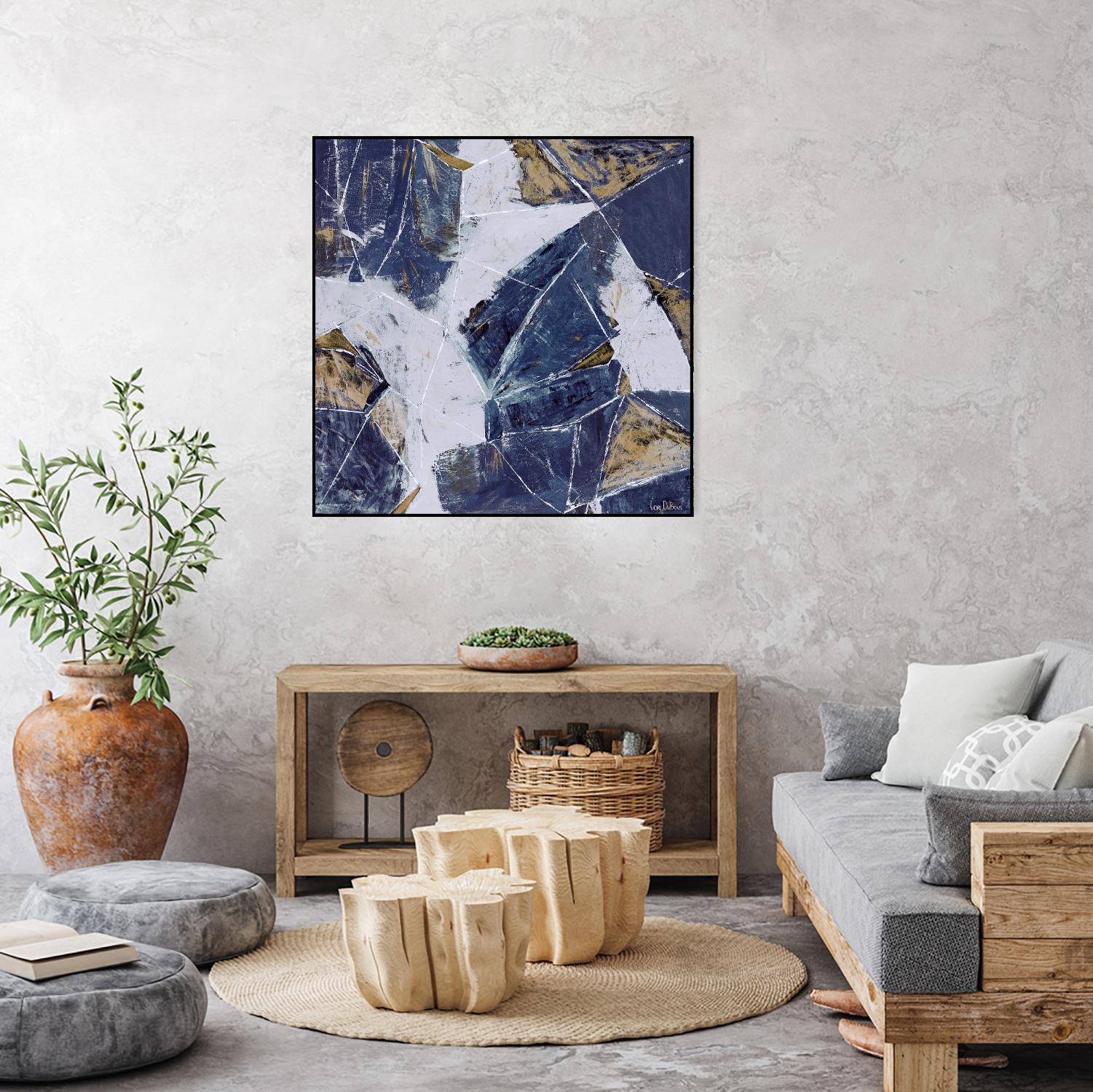 Tiger's Eye - Blue - B - 3 by Lori Dubois on GIANT ART - beige abstract