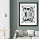 Flagship by Lori Dubois on GIANT ART - blue linear angled black lines