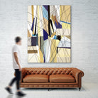 SeaCruise by Lori Dubois on GIANT ART - beige geometric shapes angled black lines