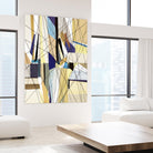 SeaCruise by Lori Dubois on GIANT ART - beige geometric shapes angled black lines