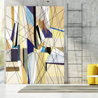 SeaCruise by Lori Dubois on GIANT ART - beige geometric shapes angled black lines