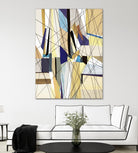 SeaCruise by Lori Dubois on GIANT ART - beige geometric shapes angled black lines