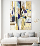 SeaCruise by Lori Dubois on GIANT ART - beige geometric shapes angled black lines