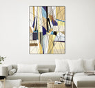 SeaCruise by Lori Dubois on GIANT ART - beige geometric shapes angled black lines